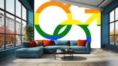 Gay gender orientation rainbow symbol sexual icon Wall mural