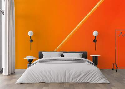 Abstract, closeup on single hair on orange and red blurry backgr Wall mural