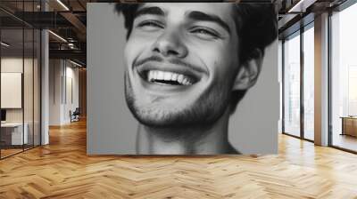 portrait of a handsome man smiling Wall mural