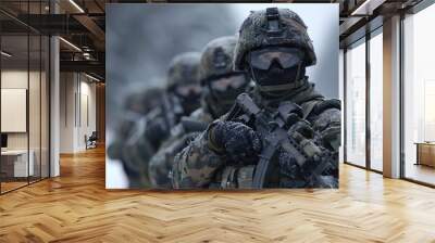 soldiers in camouflage Wall mural