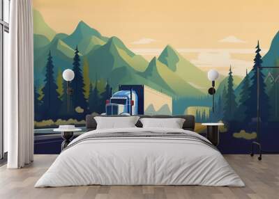 truck illustration Wall mural