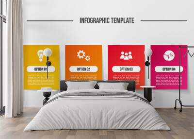 Business infographic template. Flowchart. Vector Wall mural