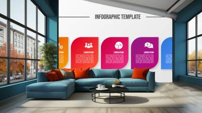 Business infographic template. Timeline. Vector Wall mural