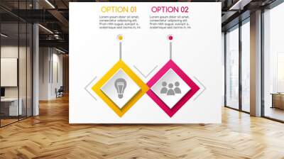 Business infographic with rhombus icons. Vector. Wall mural