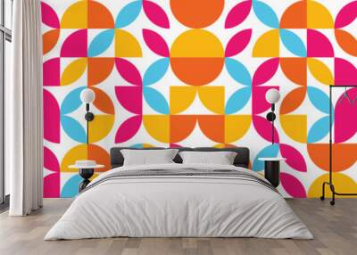 Colourful abstract pattern. Geometric background. Bauhaus style. Banner. Vector illustration Wall mural