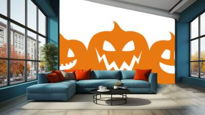 Concept of Halloween banner with pumpkins. Vector. Wall mural