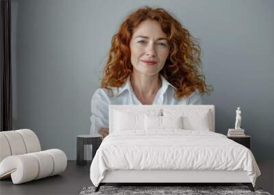 The smiling redhead woman Wall mural