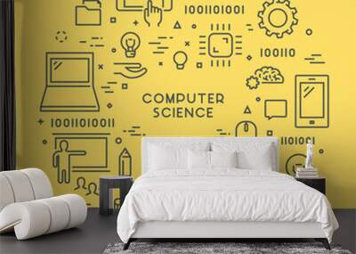 Line web concept for computer science Wall mural