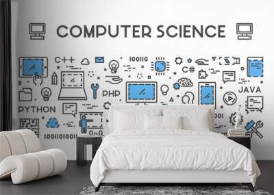 Line web concept for computer science Wall mural