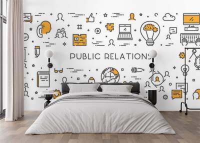 Vector line web concept for public relations Wall mural