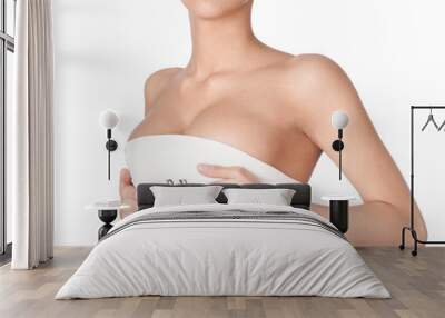 Preparing to breast correction, isolated, white background Wall mural