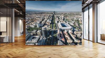 Cityscape skyline view of Madrid Wall mural