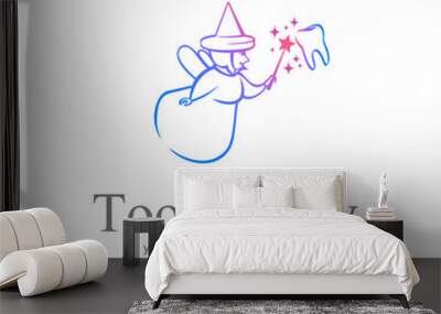 Logo the tooth fairy for children's dental clinic Wall mural