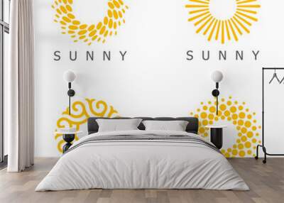 Set of vector logo design template. Sun abstract icons. Wall mural