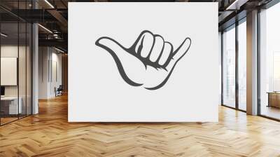 Shaka hand vector sign. Hang loose symbol Wall mural