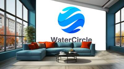 Vector abstract logo design template for water. Water icon. Wall mural