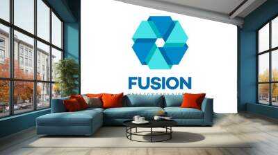 Vector logo design template for business. Merger and Fusion sign Wall mural