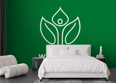 Vector logo design template. Wellness and healthy icon. Wall mural