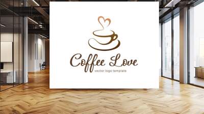 vector logo template. coffee love Wall mural