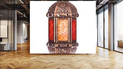 Ramadan islamic lantern (fanous) isolated. Arabic decoration lamp on white background.

 Wall mural