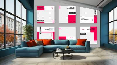 fashion discount concept social media post template Wall mural