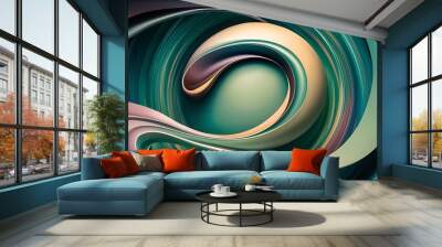 Abstract background image with smooth and dynamic curves. Wall mural