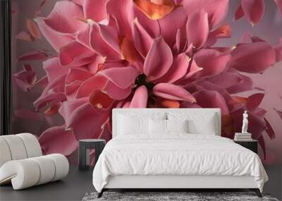 Abstract background of fresh pink rose petals Wall mural