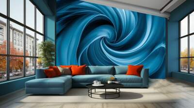 Abstract blue background, beautiful lines and blur Wall mural