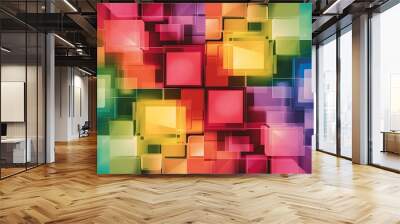 Abstract colorful square wallpaper background. Wall mural