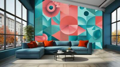 Abstract geometric background with poly pattern Wall mural