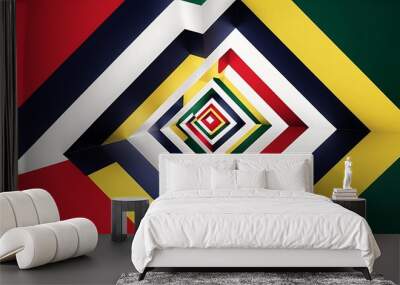 Abstract Geometric wallpaper background banner design concept with bright colors and sharp shapes Wall mural