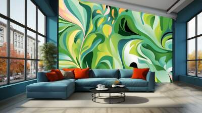 Abstract green natural backgound Wall mural