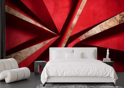 Abstract red background, vintage texture Wall mural