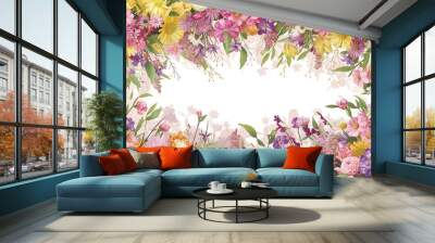 Art  spring flowers frame  background Wall mural