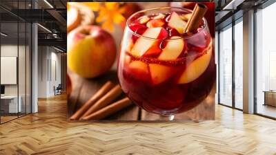 Autumn sangria with apples and cinnamon Wall mural