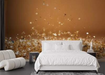 Beige light background with glittering sequins Wall mural