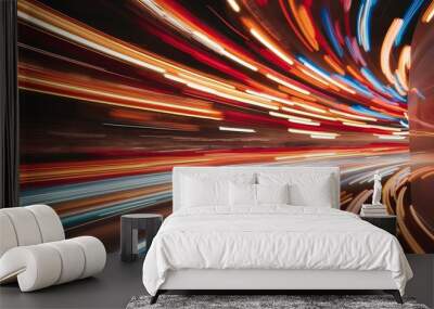 Blurred background of light trails Wall mural