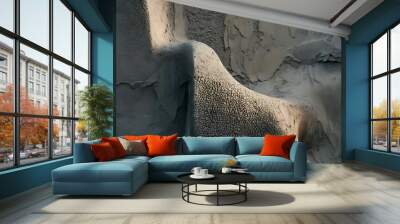 Closeup of textured grey wall Wall mural