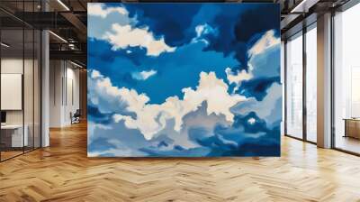 Cloudy blue sky abstract background Wall mural