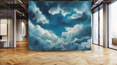 Cloudy blue sky abstract background Wall mural