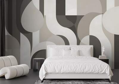 Contemporary minimalist abstract shapes wallpaper Wall mural