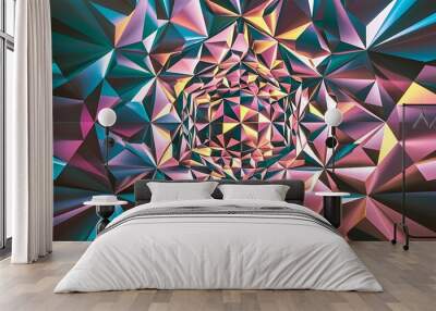 Creative prismatic background with polygonal pattern Wall mural