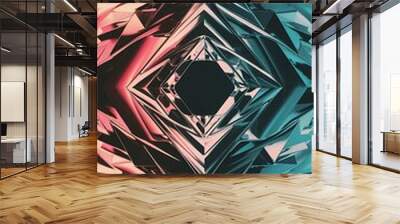 Creative prismatic background with polygonal pattern Wall mural