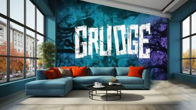 Grunge background abstract blue template Wall mural