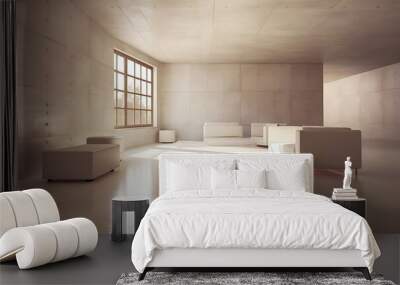 High resolution white concrete room Wall mural