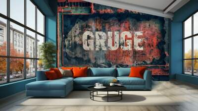 Highly detailed textured grunge background frame Wall mural