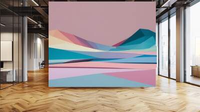 Minimal multicolored polygonal background Wall mural