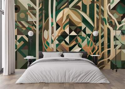 Modern Geometric Background Abstract Nature Forest Wall mural