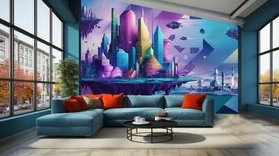 Multicolored Futuristic Background Wall mural