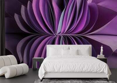 Pattern of overlapping paper sheets in purple tones Wall mural